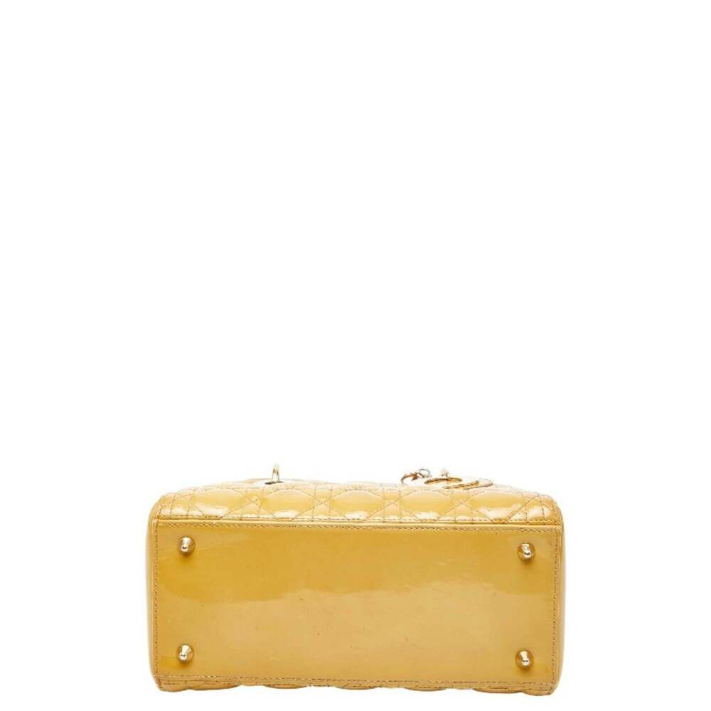 CHRISTIAN DIOR Yellow Leather Shoulder Bag - Picture 3 of 12
